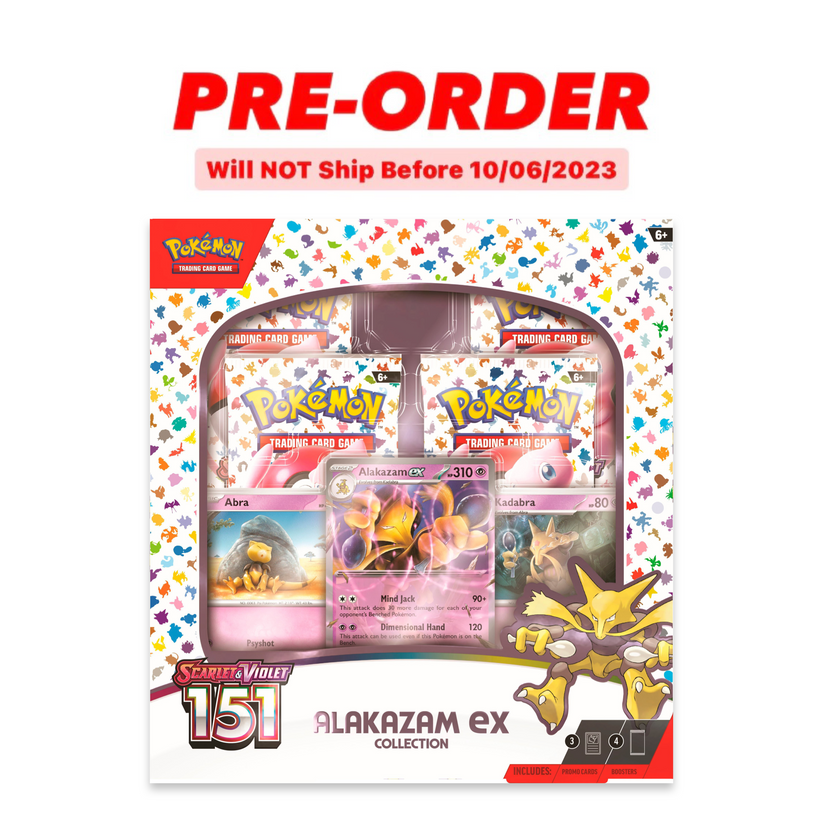PREORDER Pokémon Scarlet & Violet 151 Alakazam Ex Box PSAPIKACHU PREORDER Pokémon Scarlet & Violet 151 Alakazam Ex Box PSAPIKACHU