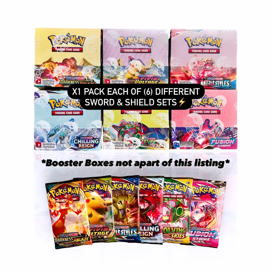 Pokémon TCG: x6 Booster Pack Sword & Shield Bundle